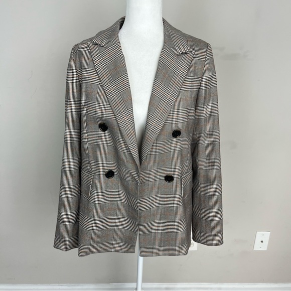 NWT A LOVES A PLAID DOUBLE BREASTED BLAZER SIZE MEDIUM - Picture 4 of 15